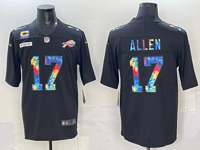 Men Buffalo Bills #17 Allen rainbow Nike 2025 Limited NFL Jersey 004